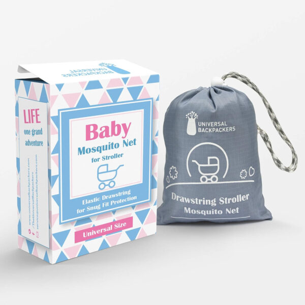 688a9efcbb3665a7c42d6e0ba8eedd4150aa15847b4787e6c34ec.jpg Baby Mosquito Net for Stroller, Carrier & Bassinet – Elastic Drawstring for Snug Fit Netting - Infant Bug Net for Jogger, Car Seat & Pack N Play – 1000 Mesh Toddler Canopy & Gift Packaging