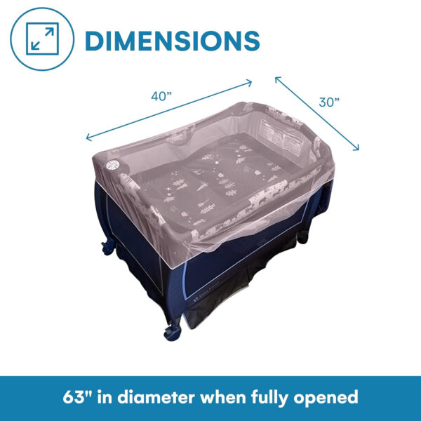 Enovoe Mosquito Net for Stroller, Bassinet, Cradle - Blue Baby Mosquito Net Cover for Playards, Pack N Plays, Mini Crib