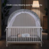 Lazyzzzz Baby Crib Tent - Pop Up Crib Canopy with Double Zipper Self-Locked,1200 Holes/Inch Mesh Crib Net to Keep Baby from Climbing Out, Portable Easy Install 55" L x 27" W x 51" H Grey