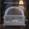 Lazyzzzz Baby Crib Tent - Pop Up Crib Canopy with Double Zipper Self-Locked,1200 Holes/Inch Mesh Crib Net to Keep Baby from Climbing Out, Portable Easy Install 55" L x 27" W x 51" H Grey