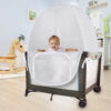 Baby Crib Tent Safety Net, Durable Strong Self-Locking Zippers, Protects from Climbing Out and, Insects, Mosquitoes, Installs with Rods (Crib 52.25" - 28.25")