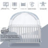 Crib Tent Crib Net to Keep Baby in, Pop Up Crib Tent Canopy Keep Baby from Climbing Out (55.2" L x 27.6" W x 51.6" H)