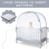 Crib Tent Crib Net to Keep Baby in, Pop Up Crib Tent Canopy Keep Baby from Climbing Out (55.2" L x 27.6" W x 51.6" H)