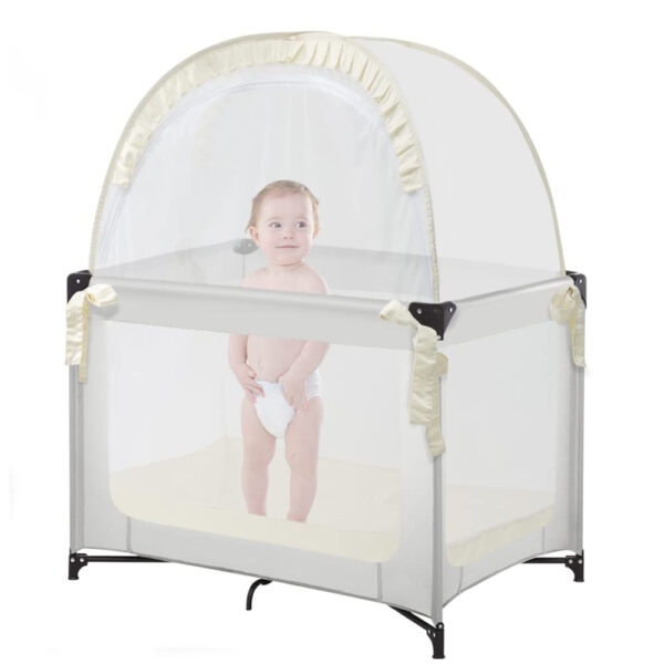 Crib Tent Crib Net to Keep Baby in, Pop Up Crib Tent Canopy Keep Baby from Climbing Out (55.2" L x 27.6" W x 51.6" H)