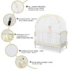 Crib Tent Crib Net to Keep Baby in, Pop Up Crib Tent Canopy Keep Baby from Climbing Out (55.2" L x 27.6" W x 51.6" H)