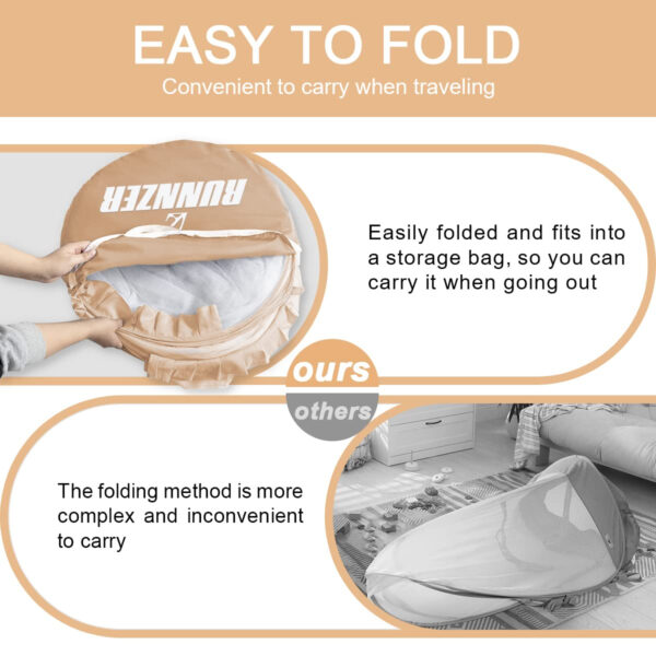 Crib Tent Crib Net to Keep Baby in, Pop Up Crib Tent Canopy Keep Baby from Climbing Out (55.2" L x 27.6" W x 51.6" H)