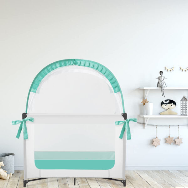 Crib Tent Crib Net to Keep Baby in, Pop Up Crib Tent Canopy Keep Baby from Climbing Out (55.2" L x 27.6" W x 51.6" H)