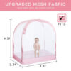 Crib Tent Crib Net to Keep Baby in, Pop Up Crib Tent Canopy Keep Baby from Climbing Out (55.2" L x 27.6" W x 51.6" H)