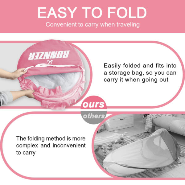 Crib Tent Crib Net to Keep Baby in, Pop Up Crib Tent Canopy Keep Baby from Climbing Out (55.2" L x 27.6" W x 51.6" H)