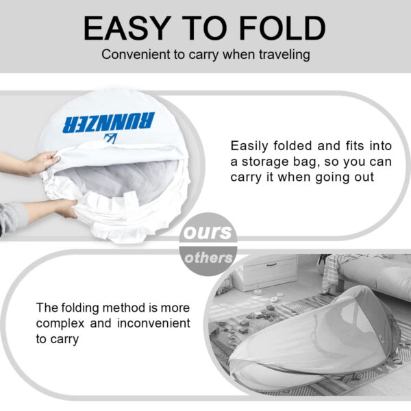 Crib Tent Crib Net to Keep Baby in, Pop Up Crib Tent Canopy Keep Baby from Climbing Out (55.2" L x 27.6" W x 51.6" H)