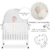 Crib Tent Crib Net to Keep Baby in, Pop Up Crib Tent Canopy Keep Baby from Climbing Out (55.2" L x 27.6" W x 51.6" H)
