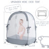 Crib Tent Crib Net to Keep Baby in, Pop Up Crib Tent Canopy Keep Baby from Climbing Out (55.2" L x 27.6" W x 51.6" H)