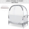 Crib Tent Crib Net to Keep Baby in, Pop Up Crib Tent Canopy Keep Baby from Climbing Out (55.2" L x 27.6" W x 51.6" H)
