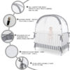 Crib Tent Crib Net to Keep Baby in, Pop Up Crib Tent Canopy Keep Baby from Climbing Out (55.2" L x 27.6" W x 51.6" H)