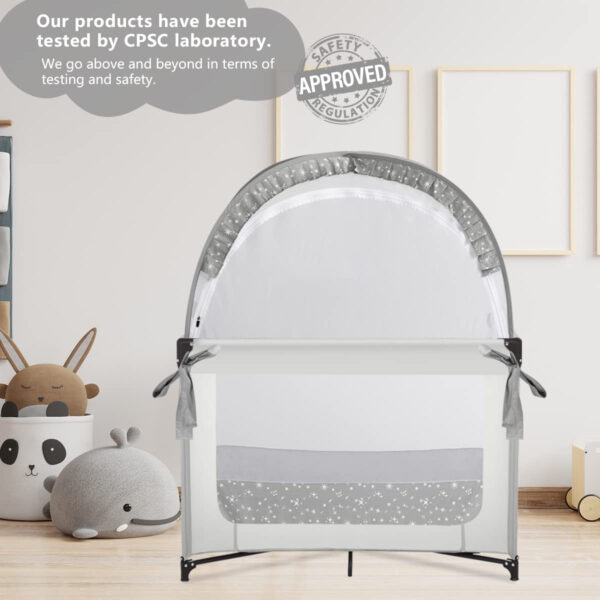Crib Tent Crib Net to Keep Baby in, Pop Up Crib Tent Canopy Keep Baby from Climbing Out (55.2" L x 27.6" W x 51.6" H)