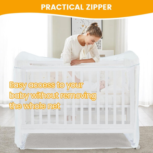 688aa070e481a3167f9d14fce19df6a0d899e9c9a86df9347207a.jpg Orzbow Baby Crib Tent to Keep Baby from Climbing Out, Encrypted Mosquito Net for Crib, Crib Net with Two-Way Zippers, Durable and Breathable Mesh Cover, Falls and Mosquito Bites, White