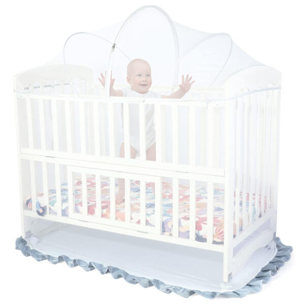 688aa07434586985e01f197d8bab99b1647788a2e68d80917cdec.jpg Orzbow Baby Crib Tent to Keep Baby from Climbing Out, Encrypted Mosquito Net for Crib, Crib Net with Two-Way Zippers, Durable and Breathable Mesh Cover, Falls and Mosquito Bites, White