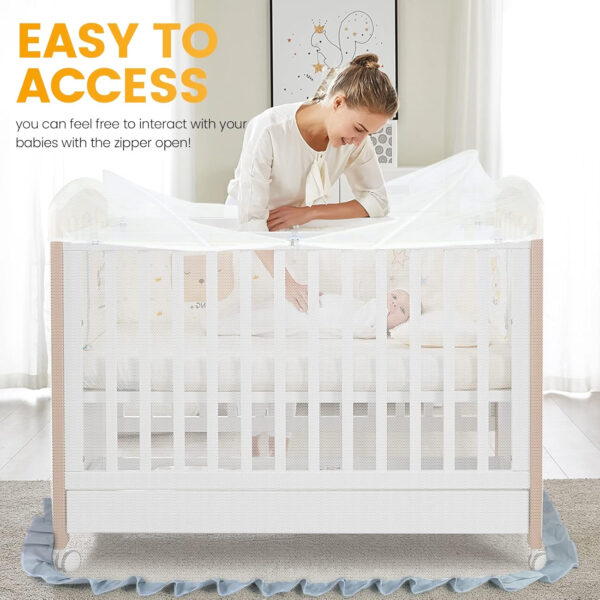 688aa077685d7fa79cebc009a3403cc57d604b69e9e431460d219.jpg Orzbow Baby Crib Tent to Keep Baby from Climbing Out, Encrypted Mosquito Net for Crib, Crib Net with Two-Way Zippers, Durable and Breathable Mesh Cover, Falls and Mosquito Bites, White
