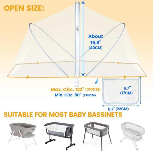 688aa082322dc1dc02e4a02a17907aee6974c25786f8cd0e8e8c8.jpg Orzbow Baby Crib Tent to Keep Baby from Climbing Out, Encrypted Mosquito Net for Crib, Crib Net with Two-Way Zippers, Durable and Breathable Mesh Cover, Falls and Mosquito Bites, White