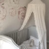 688aa0d2da7121996e9ade8e8c89e9a8ebdcd0a2a5115be4b9de8.jpg Wonder Space Elegant Kids Bed Canopy - Lace Chiffon Netting with Pom Pom, Princess Girls Fairy Dream Tent, Nursery Room Baby Crib Hanging Curtain Mosquito Net Children Reading Nook Decoration (Beige)