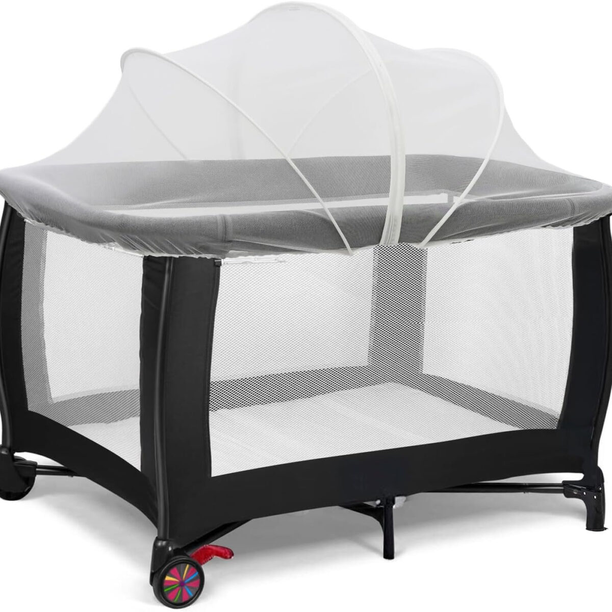 688aa168e359206c68b2a93d65bd86bb25e6b947cbe3e1ef72e57.jpg Travel Crib Tent, Pack and Play Mosquito Net Cover with 2-Way Zipper for Playpen White