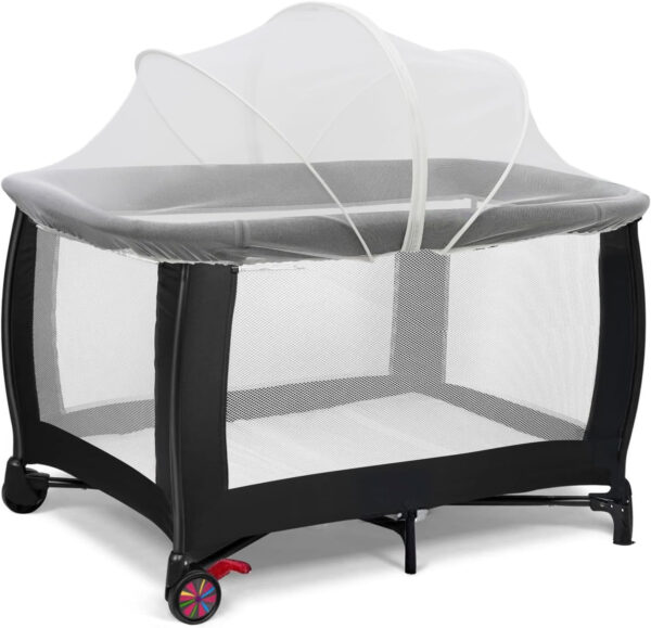 688aa168e359206c68b2a93d65bd86bb25e6b947cbe3e1ef72e57.jpg Travel Crib Tent, Pack and Play Mosquito Net Cover with 2-Way Zipper for Playpen White