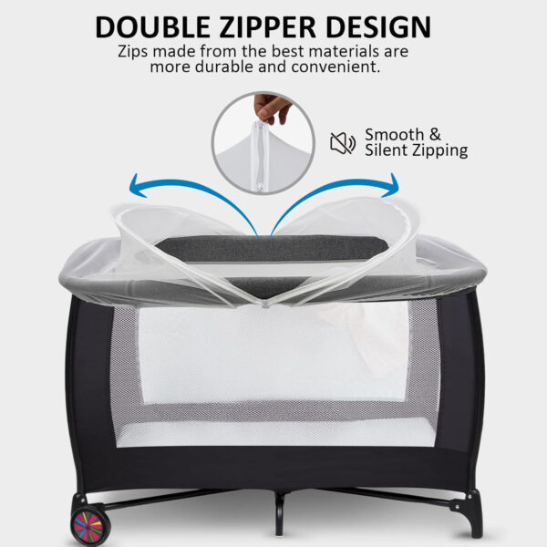 688aa16ef1a01497de4cfd62e081ba12c8cfdf6cb7b531cde4bc7.jpg Travel Crib Tent, Pack and Play Mosquito Net Cover with 2-Way Zipper for Playpen White