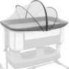 688aa174aaa239c89097de6820bac8fdaa4a9885855bdfeef4e1b.jpg Travel Crib Tent, Pack and Play Mosquito Net Cover with 2-Way Zipper for Playpen White