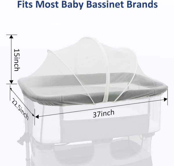 688aa176296abaf98d81d96fde33a3ea9ff1088483589c398eee4.jpg Travel Crib Tent, Pack and Play Mosquito Net Cover with 2-Way Zipper for Playpen White