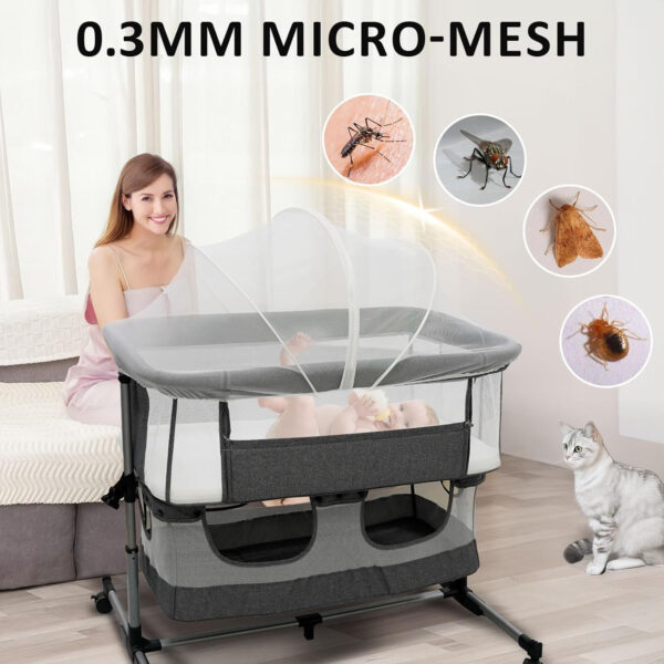 688aa17765ff06e5f59991a0f5e5009ebe05bb8d6204a9989eeaf.jpg Travel Crib Tent, Pack and Play Mosquito Net Cover with 2-Way Zipper for Playpen White