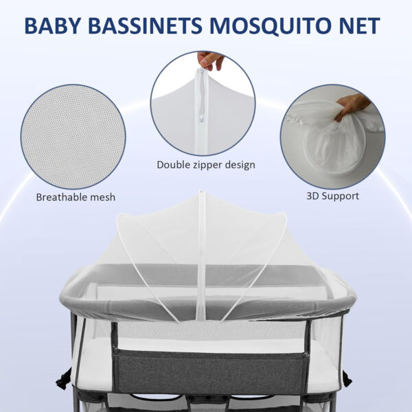 688aa179aae6e5866049b3ed7a10f2bab1e7f1ab89b4aa313592d.jpg Travel Crib Tent, Pack and Play Mosquito Net Cover with 2-Way Zipper for Playpen White