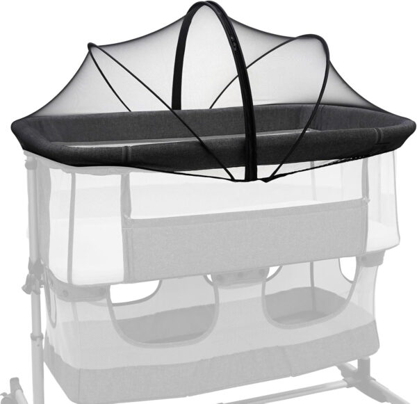 688aa17c1957ac999838f7efabd606cee80761dceafaecce518d4.jpg Travel Crib Tent, Pack and Play Mosquito Net Cover with 2-Way Zipper for Playpen White