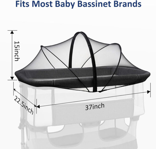 688aa17d3391fb44f614244aaa1a37940a35d1f914ee6e44c1f14.jpg Travel Crib Tent, Pack and Play Mosquito Net Cover with 2-Way Zipper for Playpen White