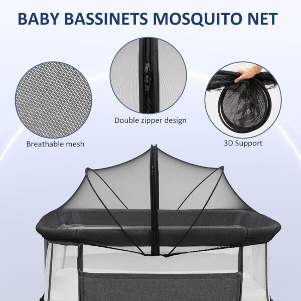 688aa18030c1779d3453b1b23b049774936dad54f828c44c710c0.jpg Travel Crib Tent, Pack and Play Mosquito Net Cover with 2-Way Zipper for Playpen White