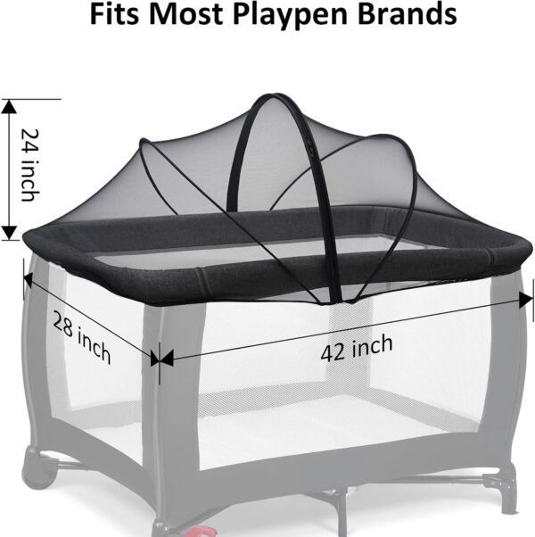 688aa183640cd0785d2de23f8c42619fafc8e9f62c88f82b36711.jpg Travel Crib Tent, Pack and Play Mosquito Net Cover with 2-Way Zipper for Playpen White