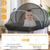 Pack and Play Cover - Mosquito Net Cover for Pack n Play/Travel Crib/Mini Crib/Playpen to Keep Cats Out - Breathable Baby Mosquito Net with 2-Way Zipper (White-Large)