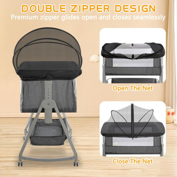 Pack and Play Cover - Mosquito Net Cover for Pack n Play/Travel Crib/Mini Crib/Playpen to Keep Cats Out - Breathable Baby Mosquito Net with 2-Way Zipper (White-Large)