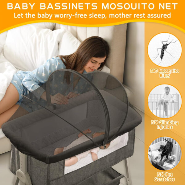 Pack and Play Cover - Mosquito Net Cover for Pack n Play/Travel Crib/Mini Crib/Playpen to Keep Cats Out - Breathable Baby Mosquito Net with 2-Way Zipper (White-Large)