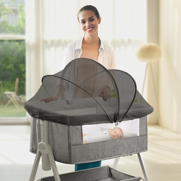 Pack and Play Cover - Mosquito Net Cover for Pack n Play/Travel Crib/Mini Crib/Playpen to Keep Cats Out - Breathable Baby Mosquito Net with 2-Way Zipper (White-Large)