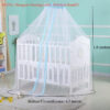Crib Mosquito Net Universal Dome Cot Bed Crib Canopy Round Lace Mosquito Netting Foldable Baby Nursery Bed Mesh Tent Net Hanging Dome Curtain Cover Netting