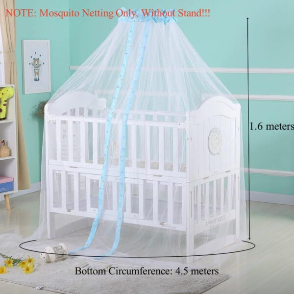 Crib Mosquito Net Universal Dome Cot Bed Crib Canopy Round Lace Mosquito Netting Foldable Baby Nursery Bed Mesh Tent Net Hanging Dome Curtain Cover Netting