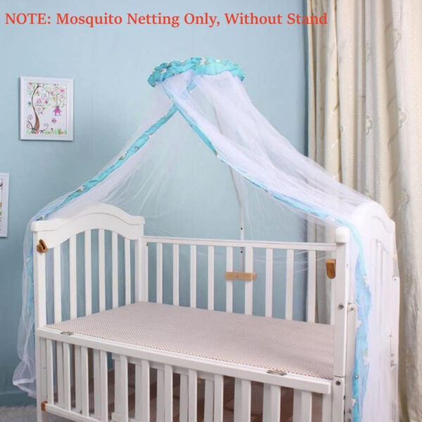 Crib Mosquito Net Universal Dome Cot Bed Crib Canopy Round Lace Mosquito Netting Foldable Baby Nursery Bed Mesh Tent Net Hanging Dome Curtain Cover Netting