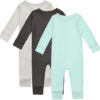 688aa2c3292e455d146739acf664213917599ab9ece4c2886e33e.jpg Aablexema Baby Cotton Fooltess Pajamas with Mitten, 3-pack Infant Romper Zip Up One Piece Jumpsuits Outfit