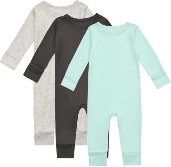 688aa2c3292e455d146739acf664213917599ab9ece4c2886e33e.jpg Aablexema Baby Cotton Fooltess Pajamas with Mitten, 3-pack Infant Romper Zip Up One Piece Jumpsuits Outfit