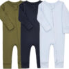 688aa2cf041eb61fd039cde3b986bdc85255c92f10aa77a60453d.jpg Aablexema Baby Cotton Fooltess Pajamas with Mitten, 3-pack Infant Romper Zip Up One Piece Jumpsuits Outfit