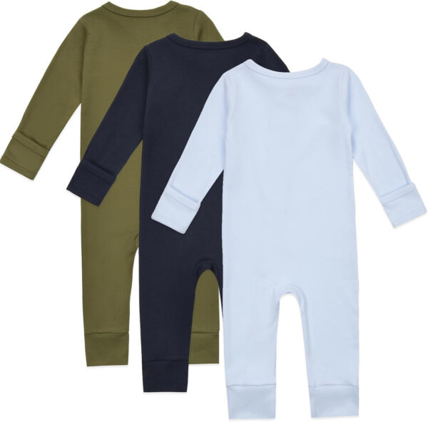 688aa2d07ba071523a7527fe5a49f3c2f69ad2b348158d5304820.jpg Aablexema Baby Cotton Fooltess Pajamas with Mitten, 3-pack Infant Romper Zip Up One Piece Jumpsuits Outfit