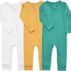 688aa2d7134e3dfd788cbe3fdc23eee3f6520f4a5e19b143972c9.jpg Aablexema Baby Cotton Fooltess Pajamas with Mitten, 3-pack Infant Romper Zip Up One Piece Jumpsuits Outfit
