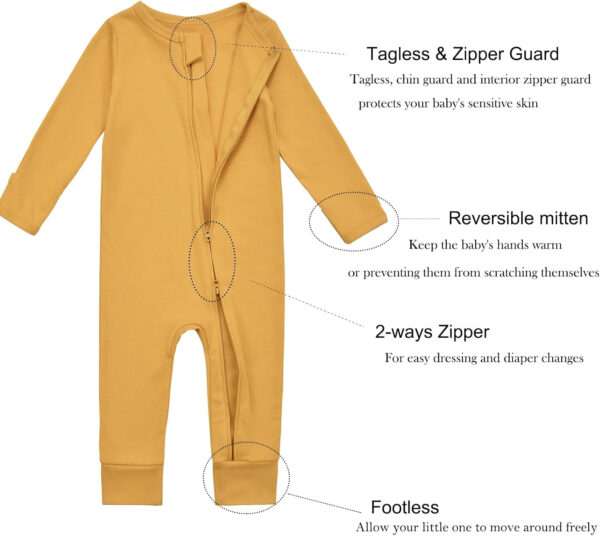 688aa2d9a5632edf03a4ee4d5b90ce6a8bb3b1fa594dfb989ca9e.jpg Aablexema Baby Cotton Fooltess Pajamas with Mitten, 3-pack Infant Romper Zip Up One Piece Jumpsuits Outfit