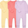 688aa2de5fbc69a9e4ee57aaed353e2a6112de80ef0334c55510b.jpg Aablexema Baby Cotton Fooltess Pajamas with Mitten, 3-pack Infant Romper Zip Up One Piece Jumpsuits Outfit