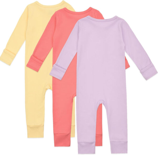 688aa2df6f8159a42692eb766eca184724f629431913295149e04.jpg Aablexema Baby Cotton Fooltess Pajamas with Mitten, 3-pack Infant Romper Zip Up One Piece Jumpsuits Outfit